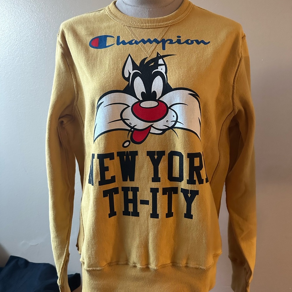 Champion Yellow Graphic Crewneck Sweater